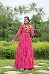 KA 1128 Bandhani Printed Navaratri Special Designer Gown Wholesale Shop In Surat
